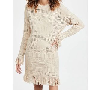 Tan Misa fringe sweater dress. Size large